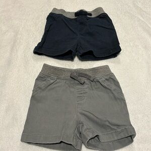 Jumping beans shorts size 12 months- navy and gray with string tie in front